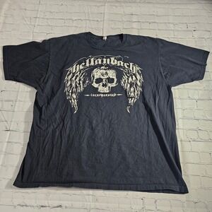 Hellanback Inc t-shirt Skull Wings Graphic Print Mens 2X Black Anvil Biker